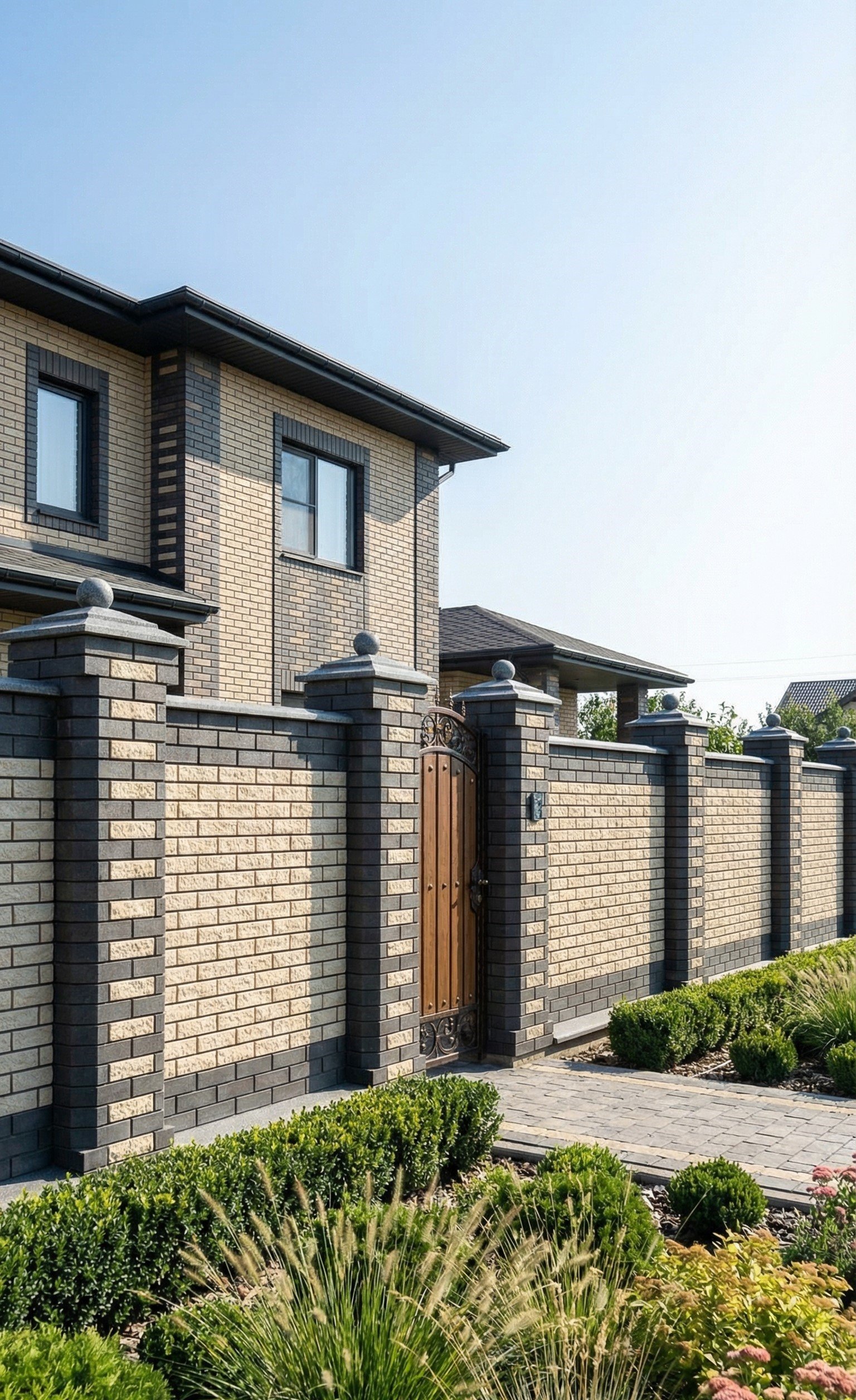 Облицювальна цегла для фасаду та паркану гладка чорна та біла колота